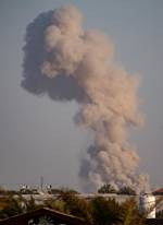 Smoke rises after an Israeli air strike on Rafah