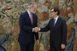 El rey Felipe VI recibe en audiencia al presidente de la Generalitat, Salvador Illa