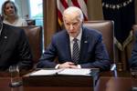 US President Biden holds meeting with Joint Chiefs and Combatant Commanders