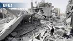 Destrucción en el campo de Al Maghazi en el sur de la Franja de Gaza tras ataques israelíes