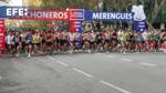 About 10,000 athletes between Real Madrid supporters and Atlético Madrid supporters run the Fans' Derby