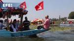 Political rally at Dal Lake in Indian Kashmir