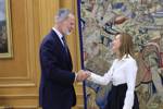 Felipe VI recibe a la presidenta del BCIE para conmemorar dos décadas de España como miembro del banco