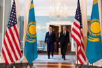 Blinken y el viceprimer Ministro-Ministro de Exteriores de Kazajistán, Murat Nurtleu, se reúnen en Washington