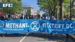 Activistas del clima marchan en el Día de la Tierra en Washington para pedir eliminación del gas metano