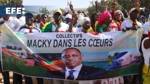 Supporters of President Sall demonstrate their support for the leader in the streets of Dakar