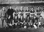 FC BARCELONA - CERCLE BRUJAS.- Barcelona, 5-09-1973.- Los jugadores del FC Barcelona (de 2º izq