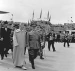 Madrid, 4-4-1956.- Mohamed V, Sultán de Marruecos, visita oficialmente la península,  para firmar los acuerdos por los que España reconoce la independencia de Marruecos